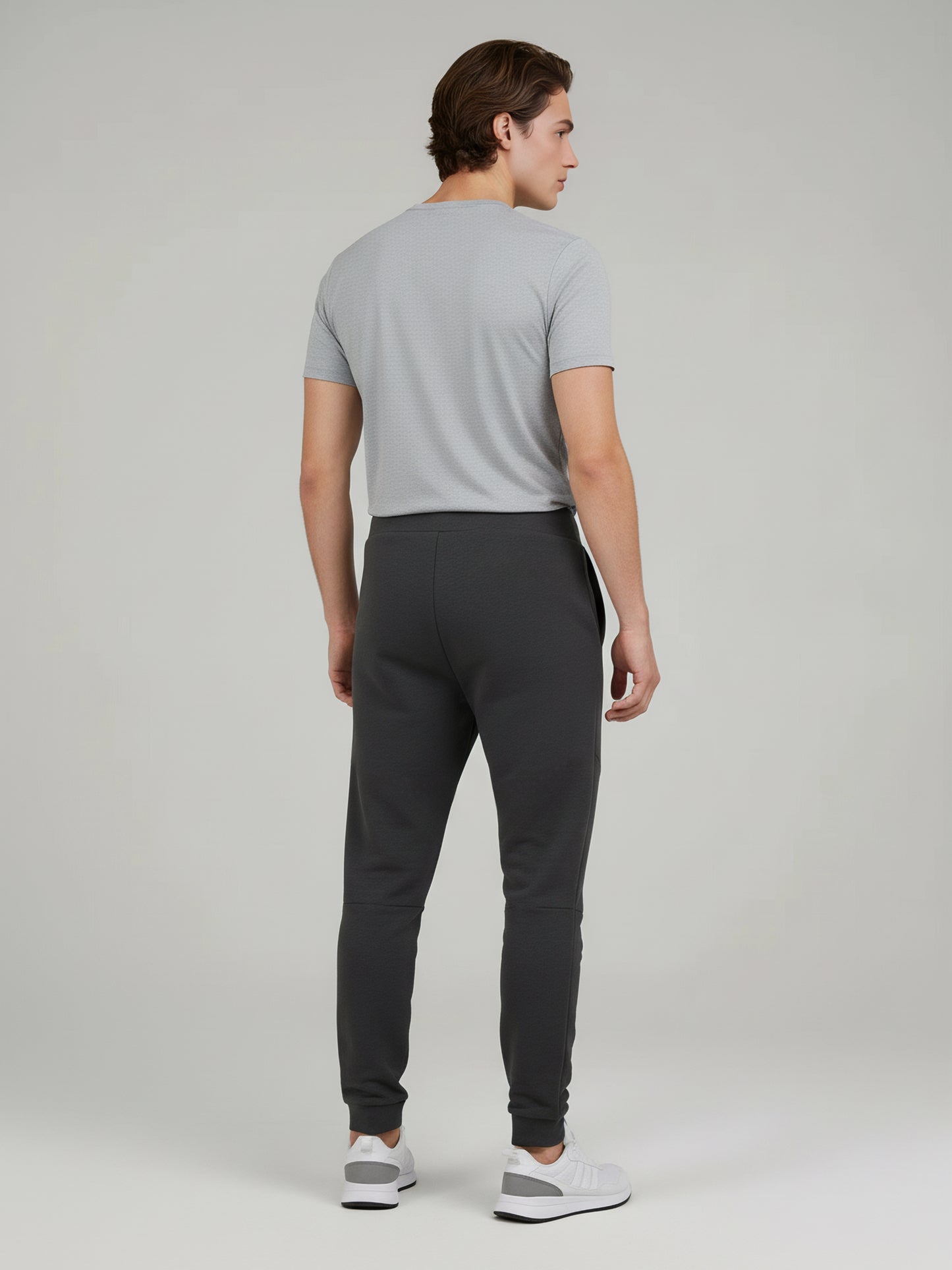 Celio Men Grey Solid Skinny Fit Cotton Trousers