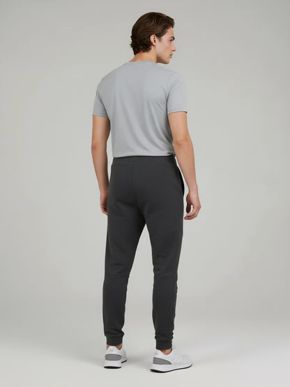 Celio Men Grey Solid Skinny Fit Cotton Trousers