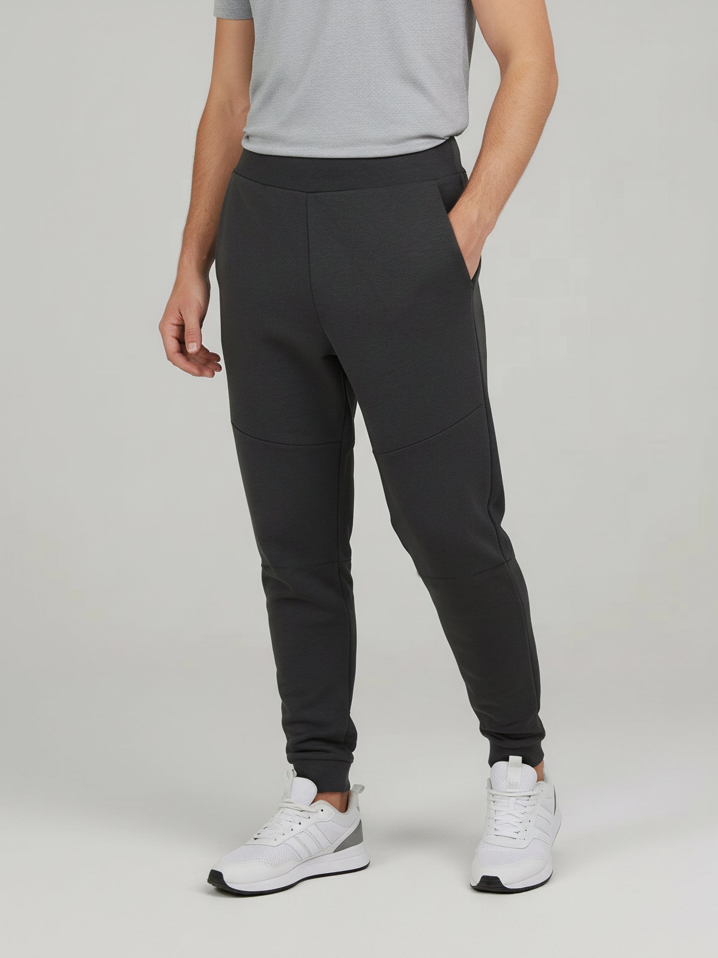 Celio Men Grey Solid Skinny Fit Cotton Trousers