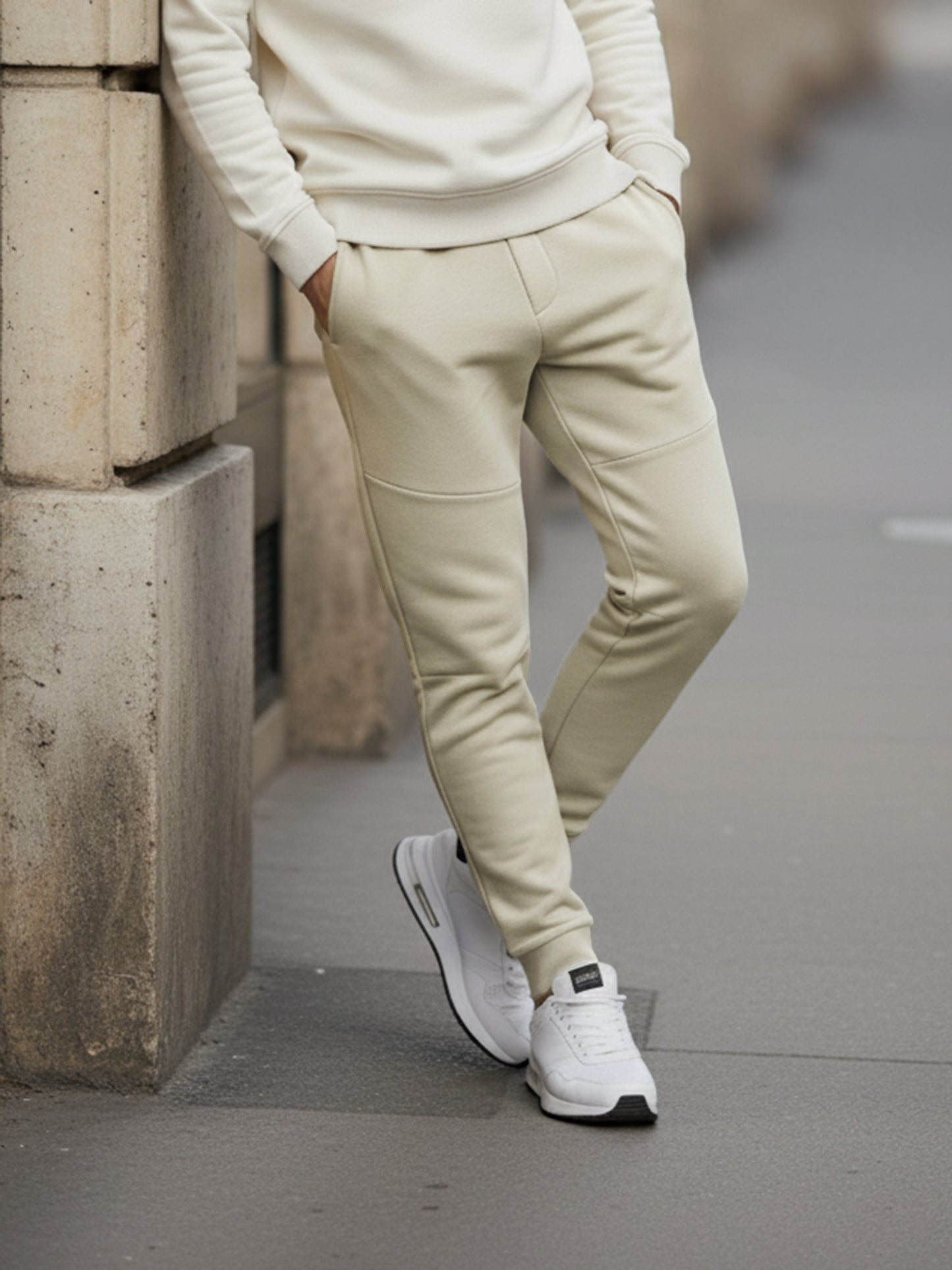 *Celio Men Beige Solid Skinny Fit Cotton Trousers