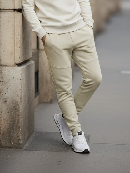 *Celio Men Beige Solid Skinny Fit Cotton Trousers