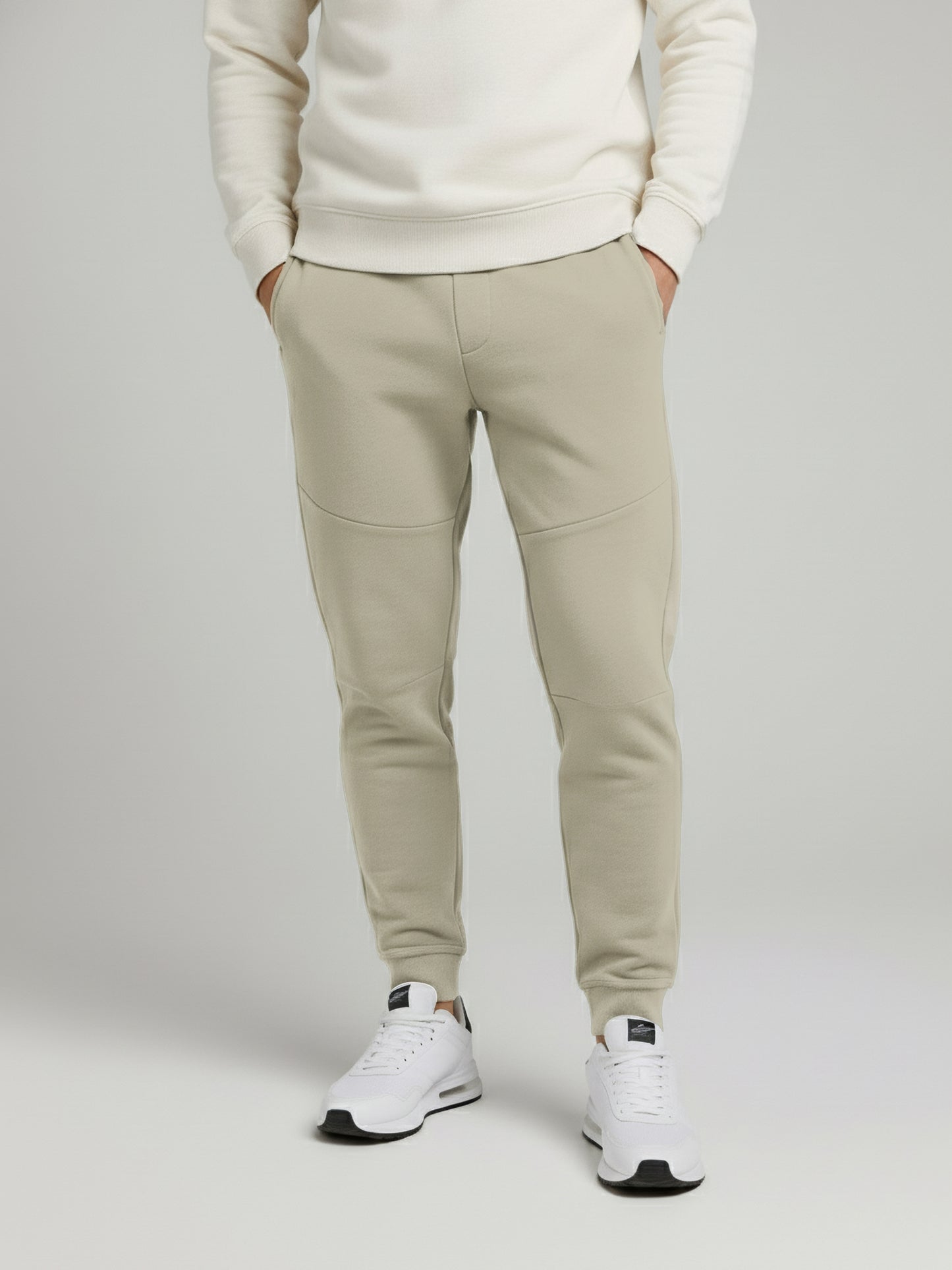 *Celio Men Beige Solid Skinny Fit Cotton Trousers