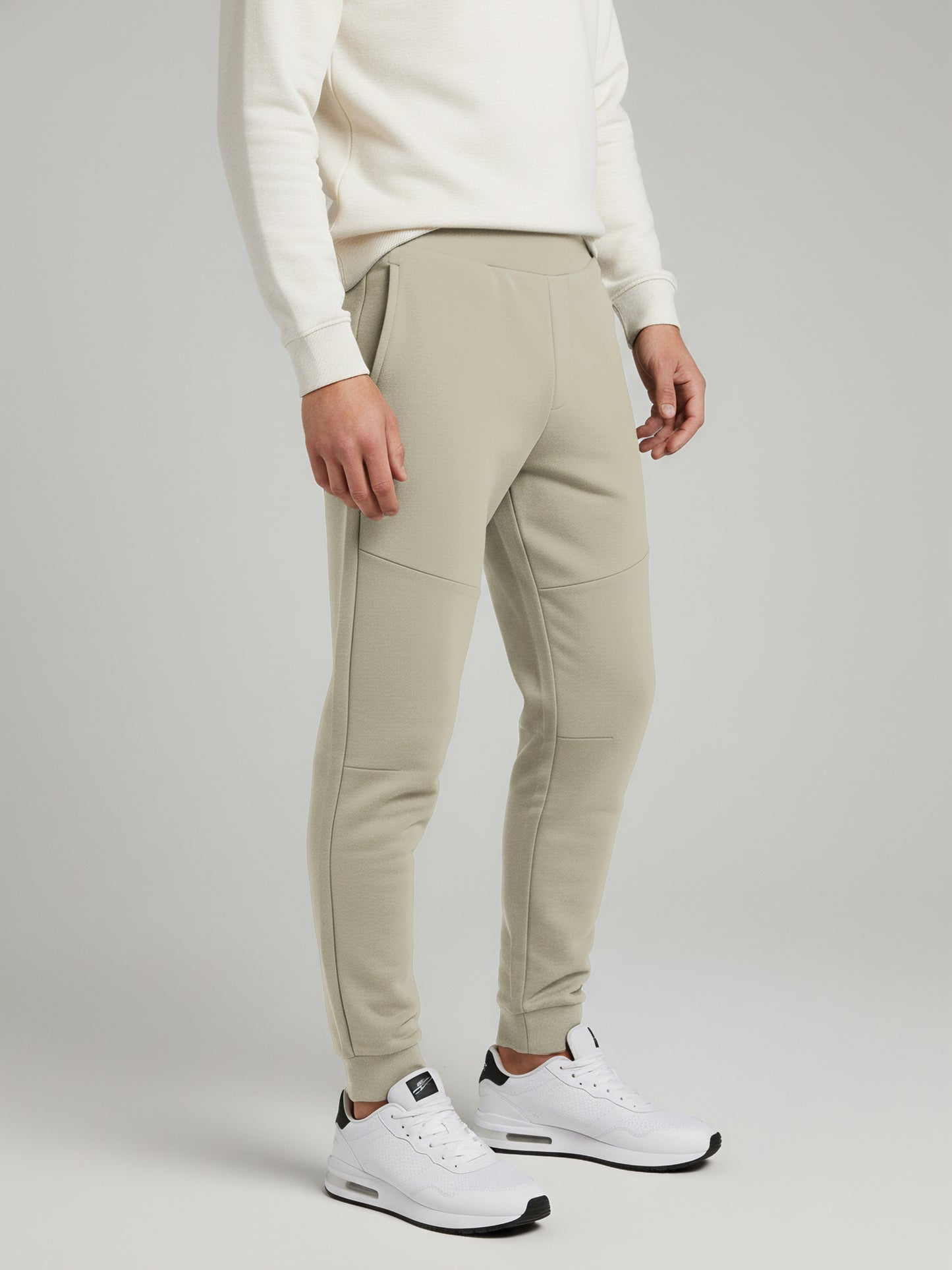 *Celio Men Beige Solid Skinny Fit Cotton Trousers