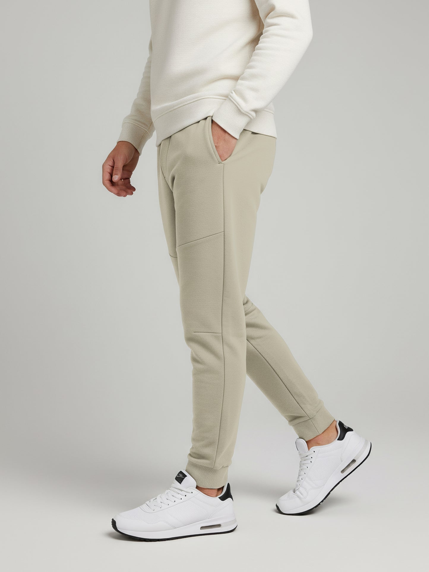 *Celio Men Beige Solid Skinny Fit Cotton Trousers
