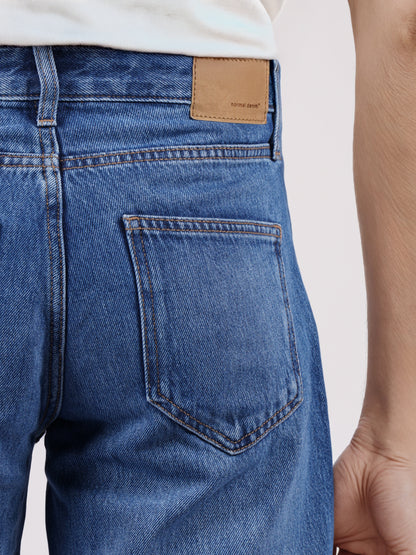 Celio* Men Blue Solid Straight Fit Cotton-Tencel-Blend Jeans