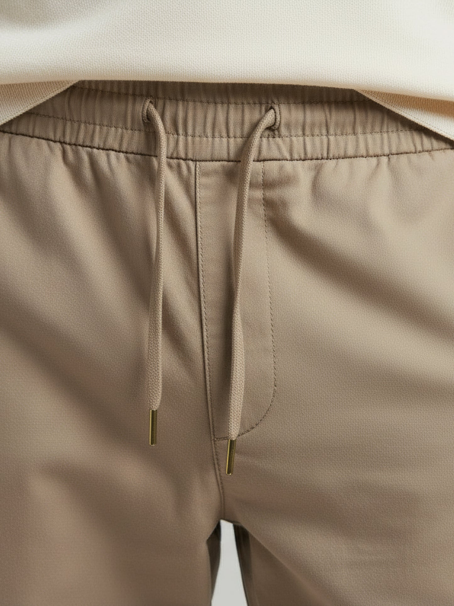 Celio Men  Beige Solid straight-fit Poly-Blend Trousers
