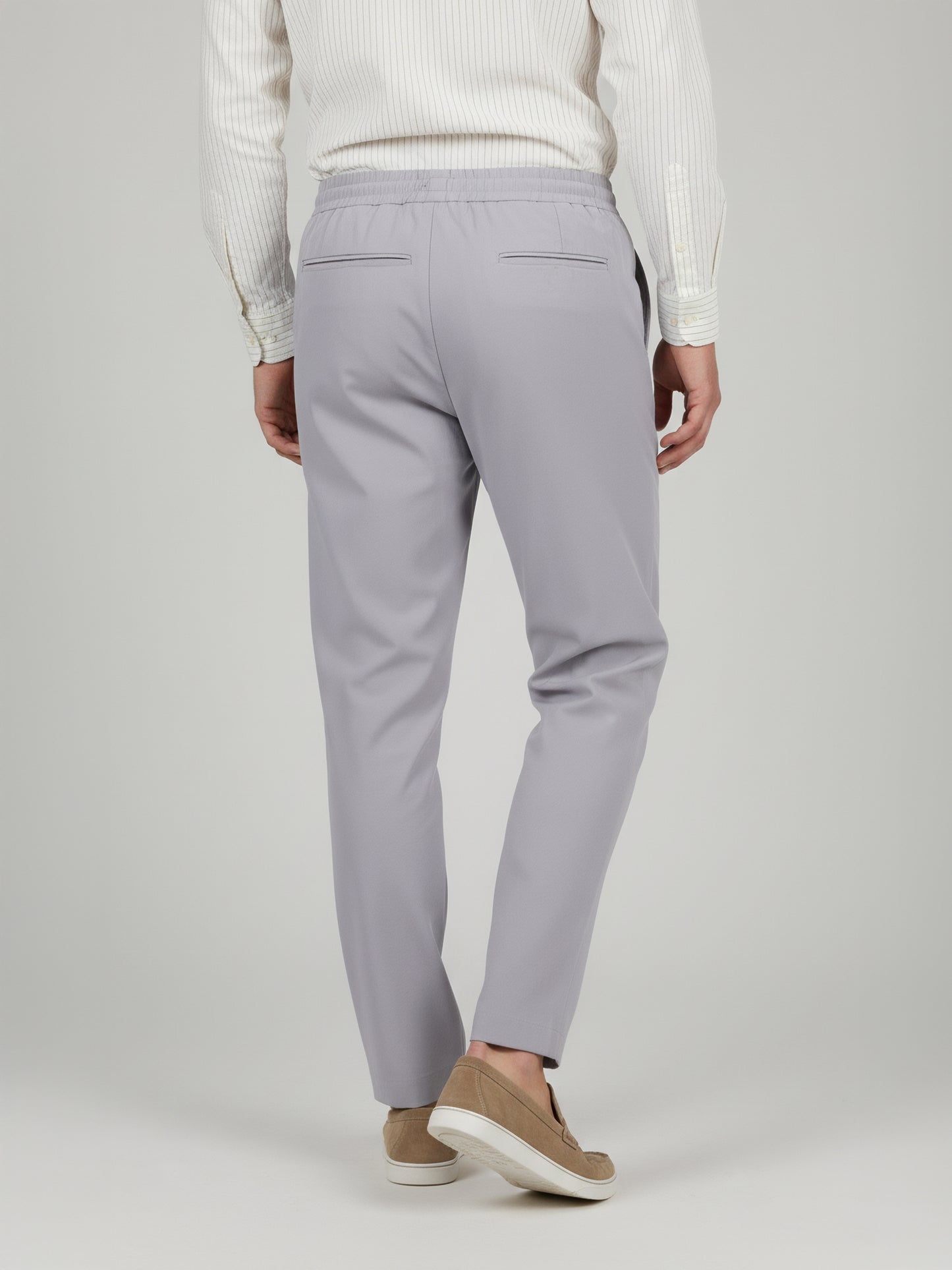 Celio* Men Grey Solid Straight Fit Poly-Blend Trousers
