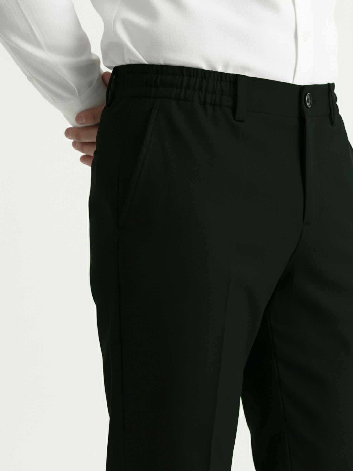 Celio* Men Olive Solid Straight Fit Polyester Trousers