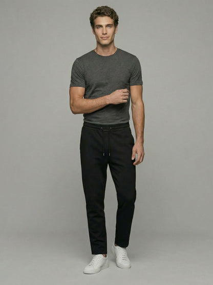 Celio* Men Black Solid Straight Fit Cotton Trousers