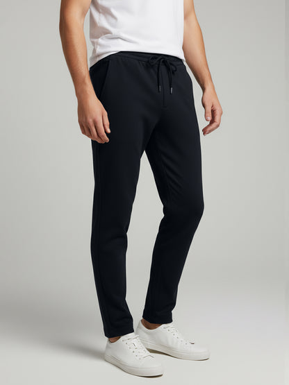 Celio* Men  Navy Blue Solid straight-fit Cotton Trousers