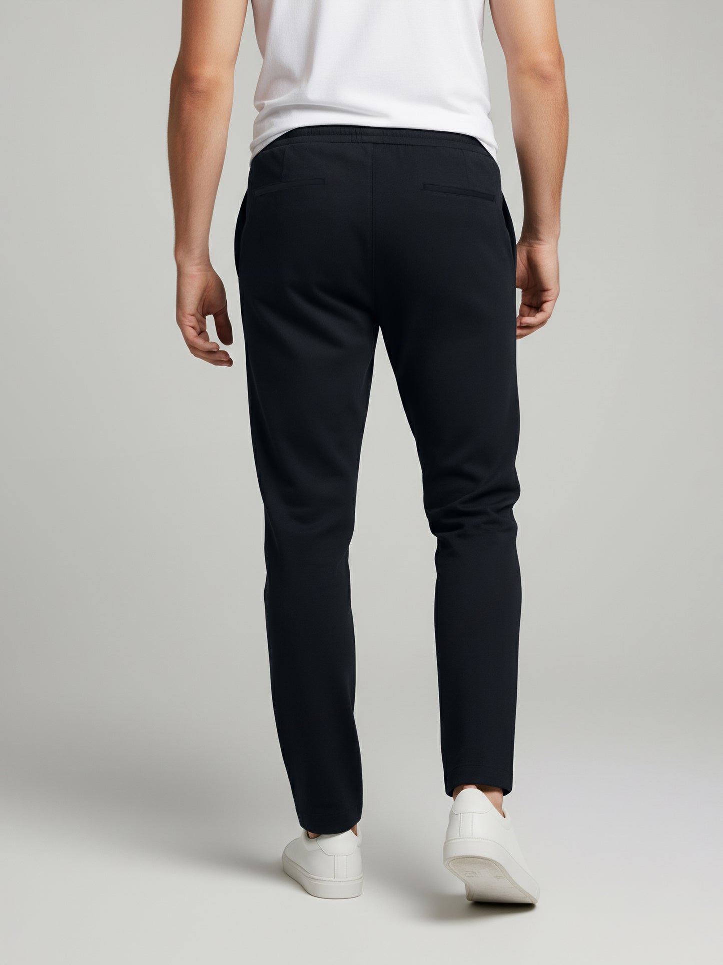 Celio* Men  Navy Blue Solid straight-fit Cotton Trousers