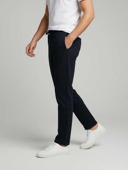 Celio* Men  Navy Blue Solid straight-fit Cotton Trousers