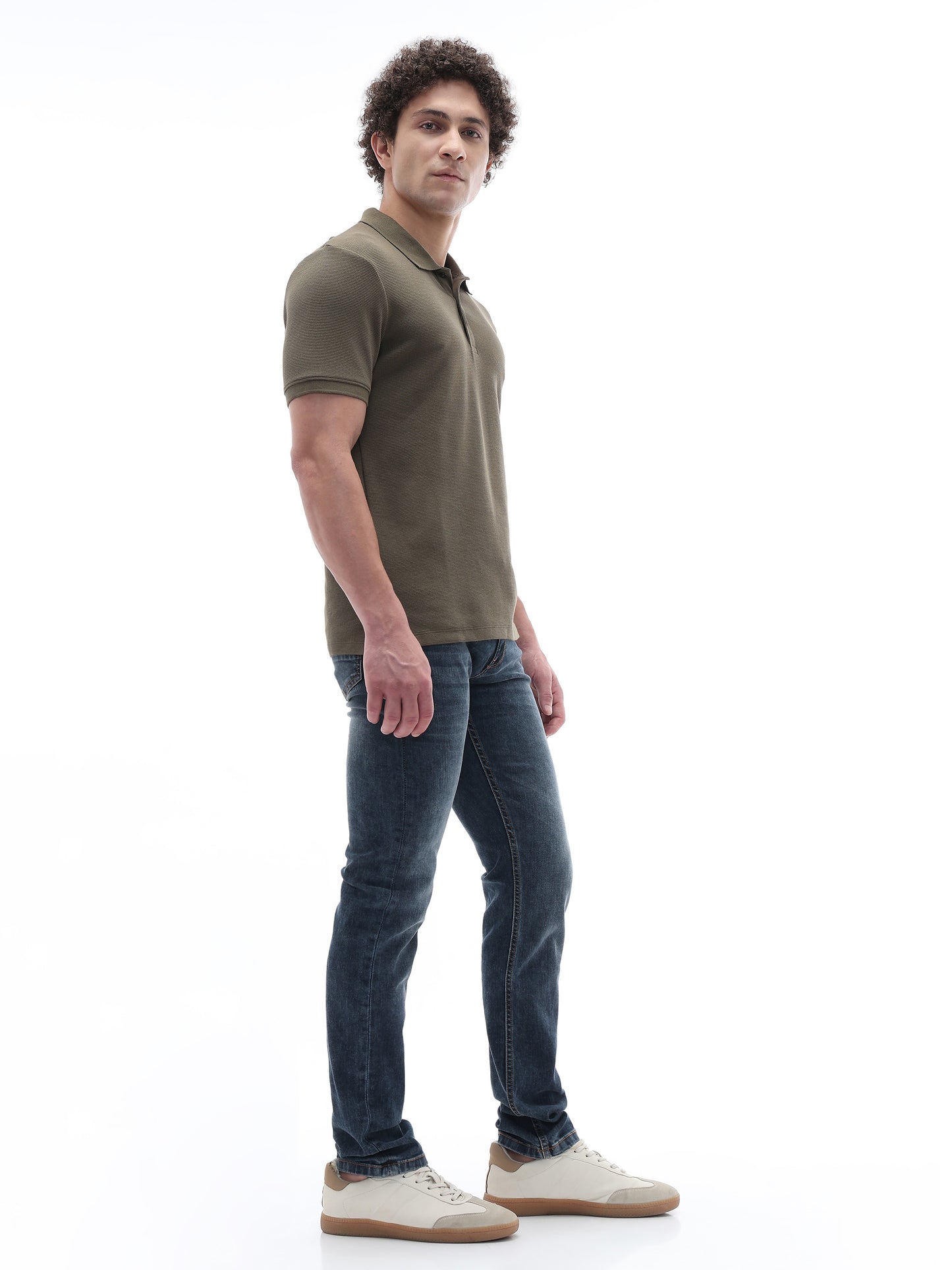 Celio Twill Slim Fit Cotton Poly Blend Grey Jeans