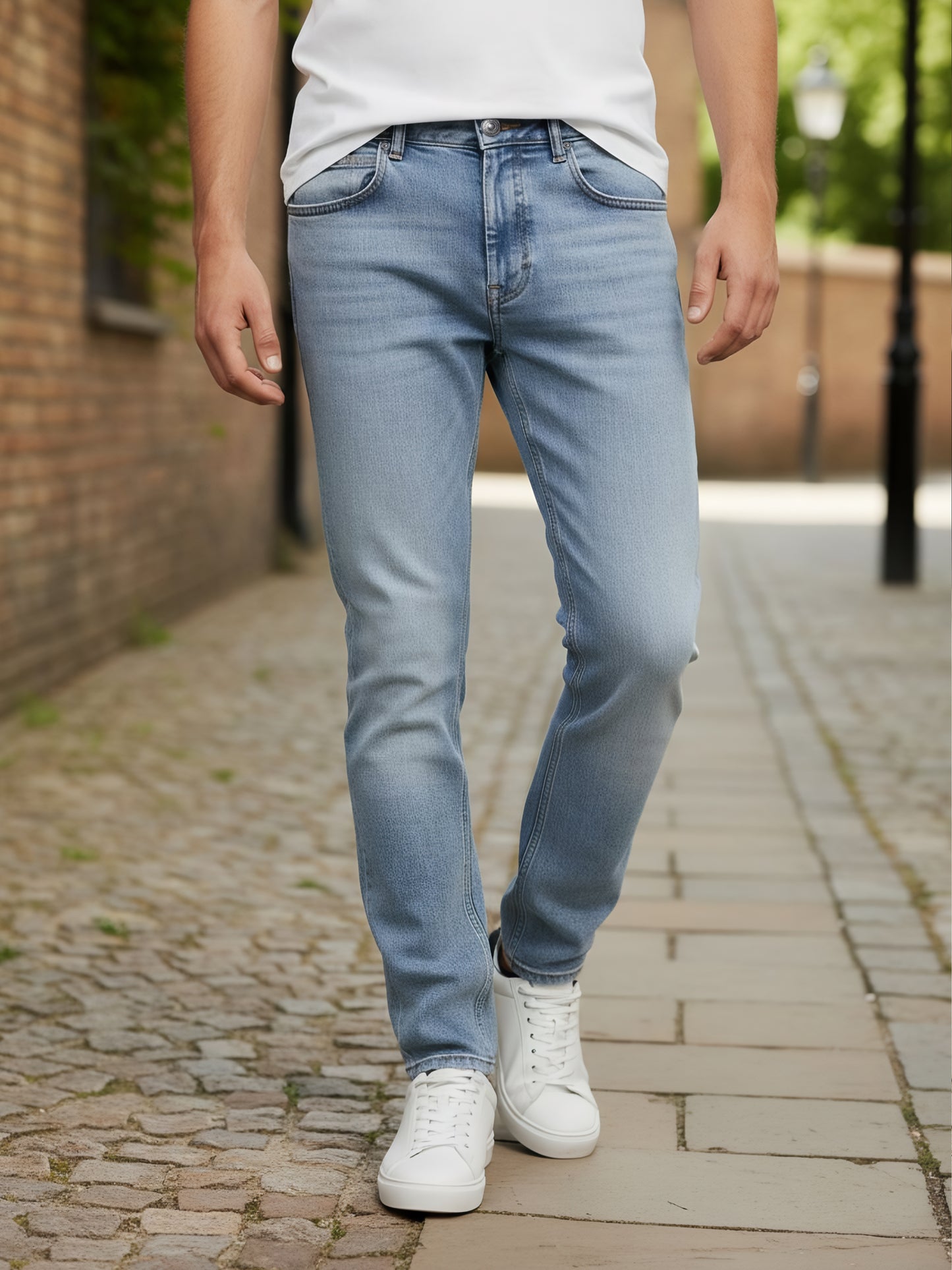 Celio* Men  Blue Solid flare-fit Cotton Jeans