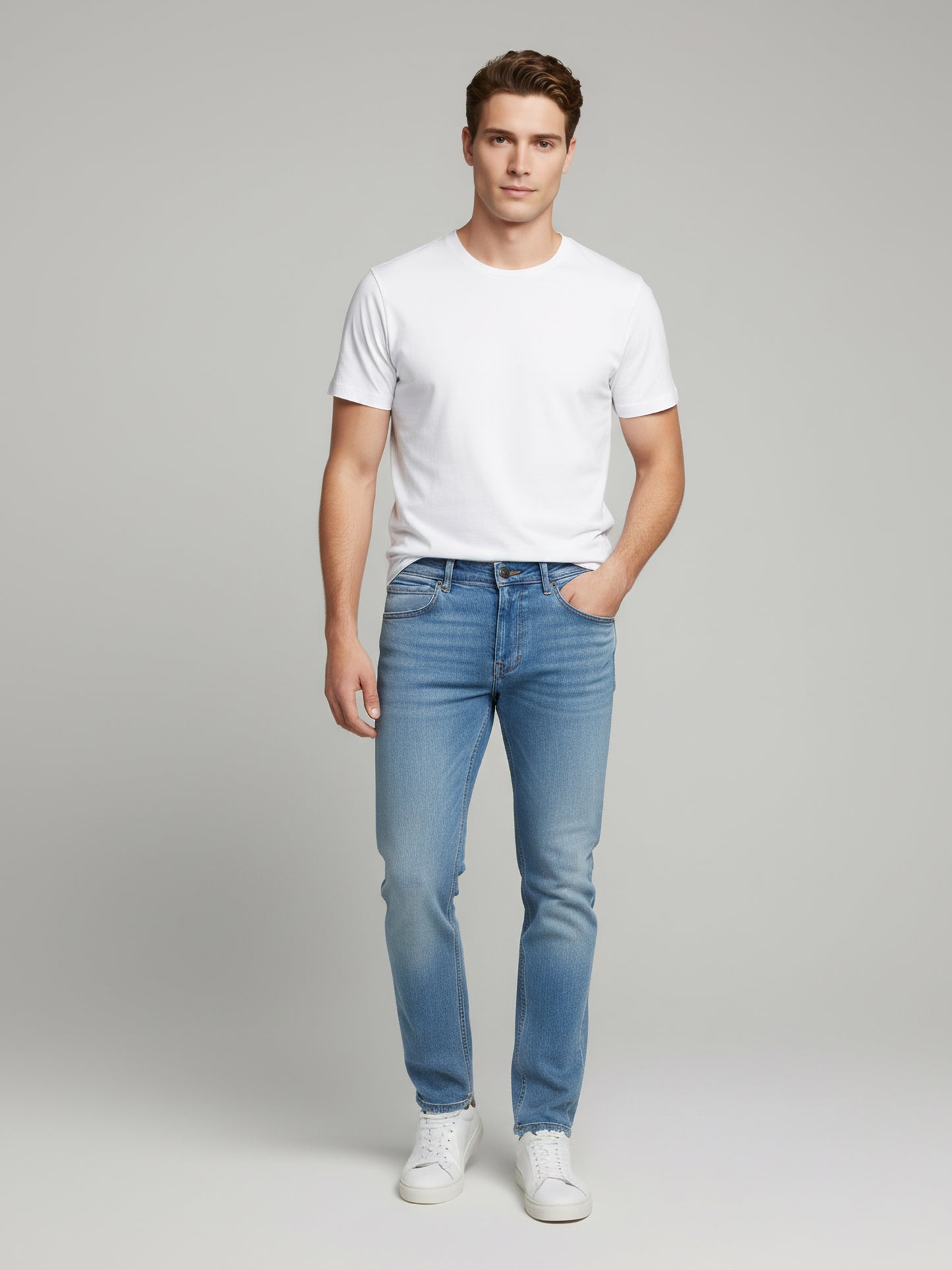 Celio* Men  Blue Solid flare-fit Cotton Jeans