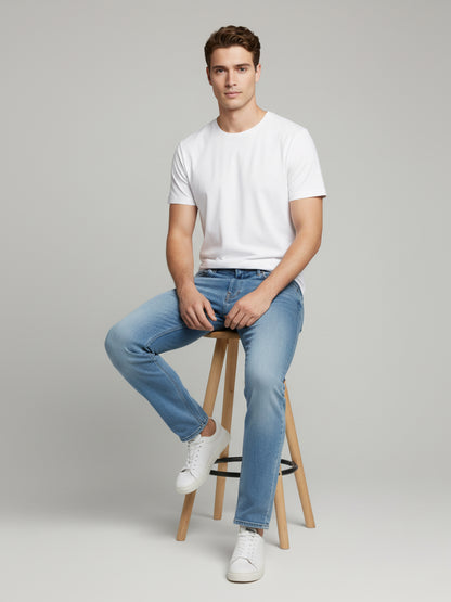 Celio* Men  Blue Solid flare-fit Cotton Jeans