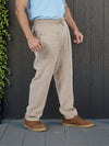 Celio* Men Beige Solid Straight Fit Linen Trouser