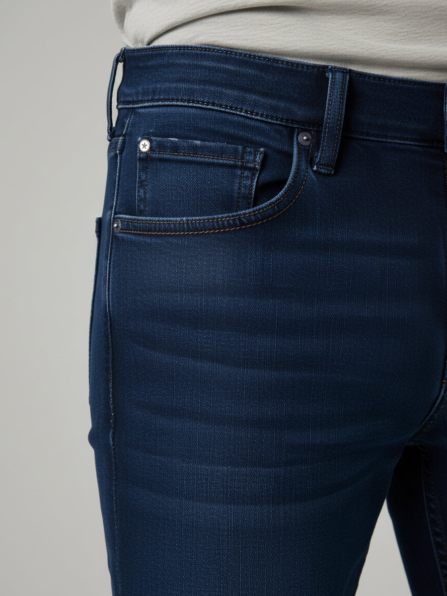 Celio* Blue Solid Cotton Slim Fit Men Jeans