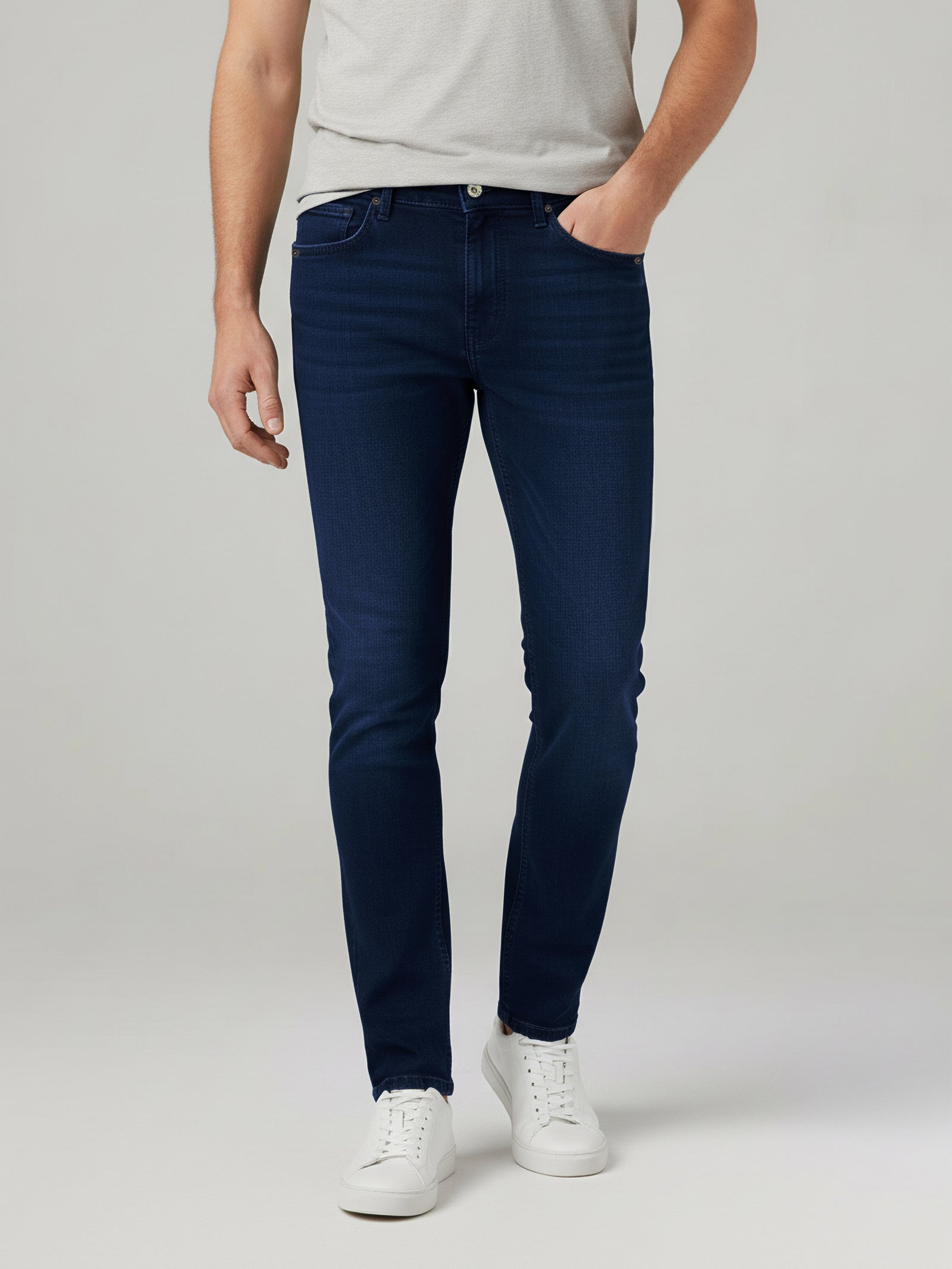 Celio* Blue Solid Cotton Slim Fit Men Jeans