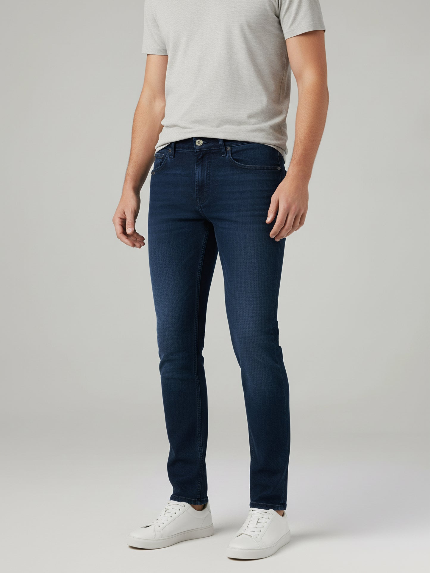 Celio* Men Blue Solid Slim Fit Cotton Jeans