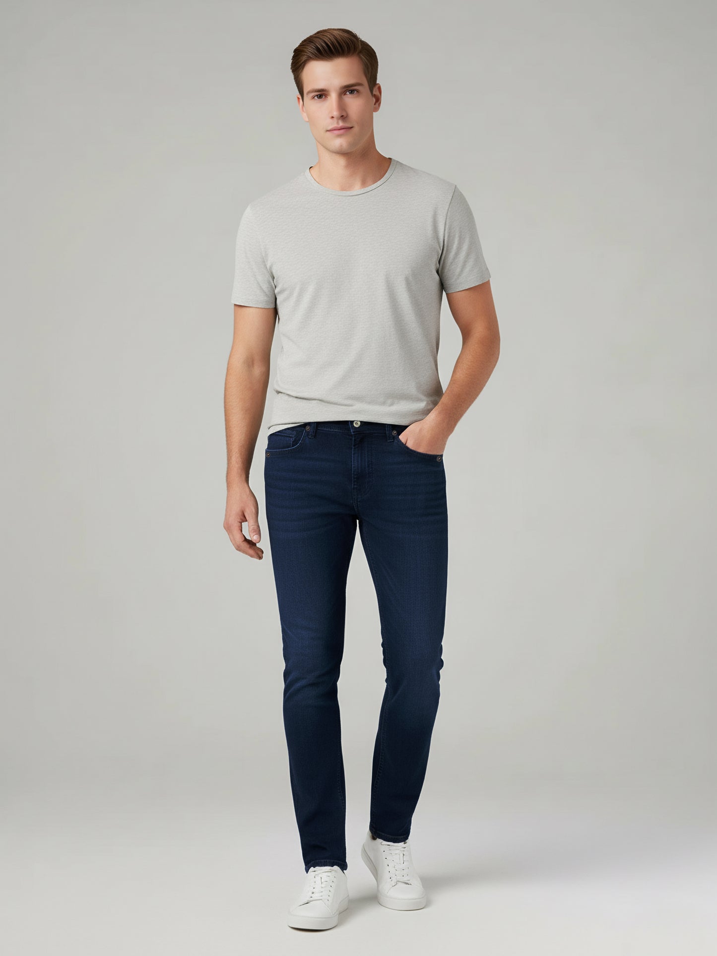 Celio* Men Blue Solid Slim Fit Cotton Jeans