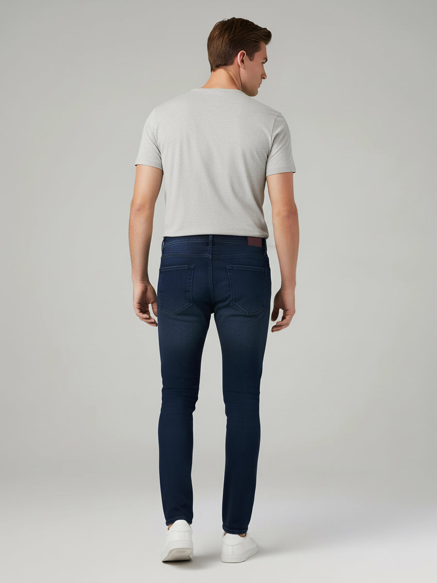Celio* Blue Solid Cotton Slim Fit Men Jeans