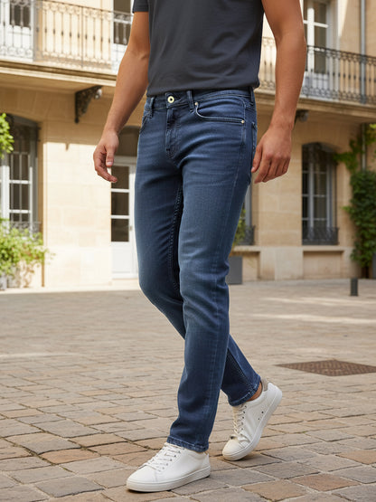 Celio* Men Blue Solid Slim Fit Cotton Jeans