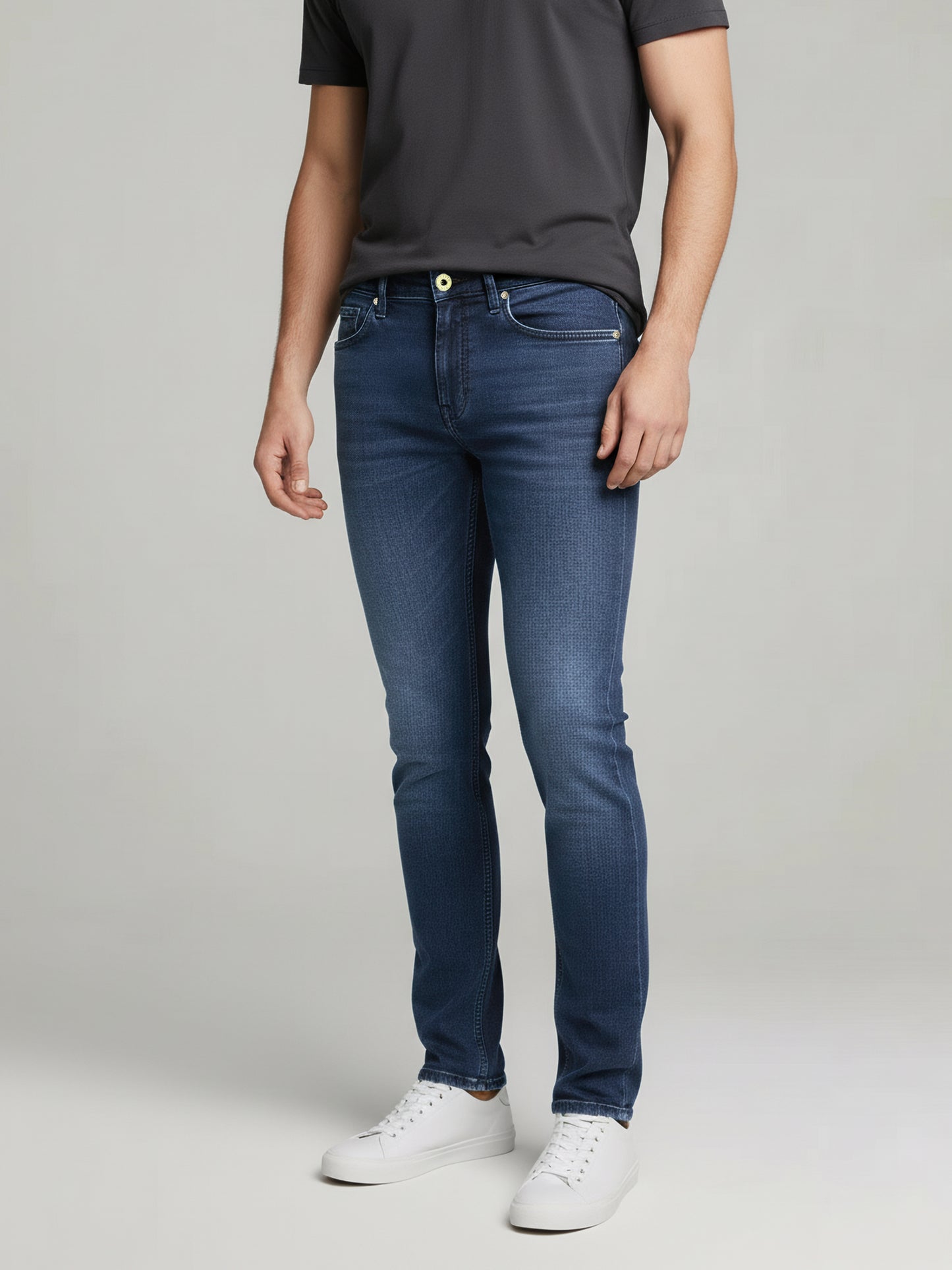 Celio* Men Blue Solid Slim Fit Cotton Jeans
