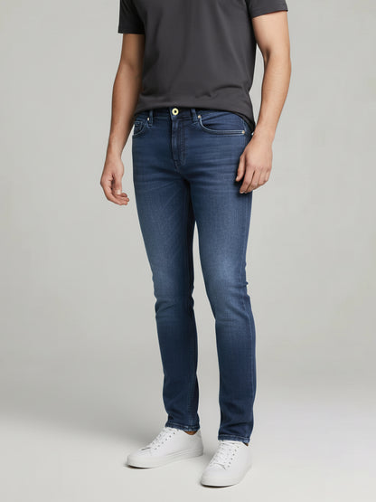 Celio* Men Blue Solid Slim Fit Cotton Jeans