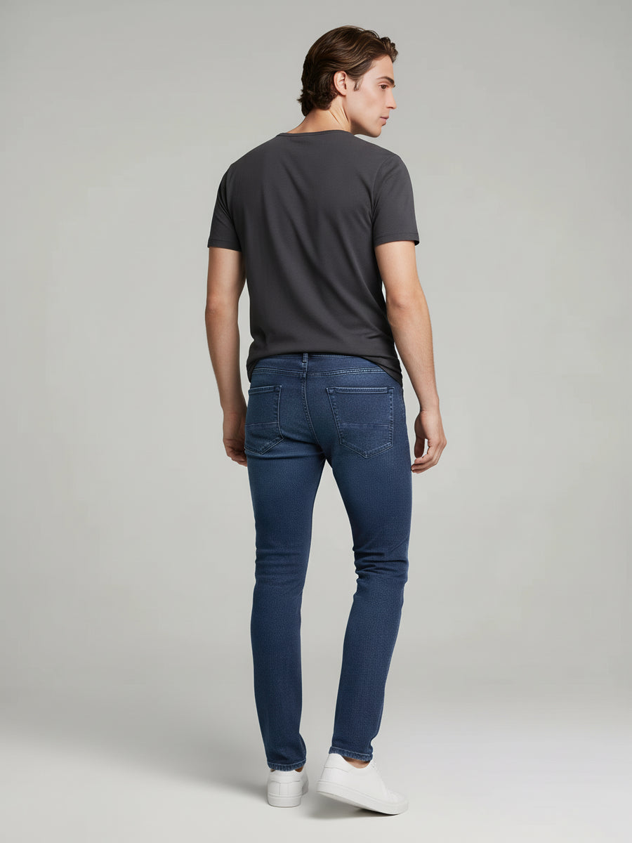 Celio* Blue Slim Fit Cotton Solid Jeans For Men