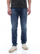 Celio Dobby Slim Fit Cotton Blend Blue Jeans