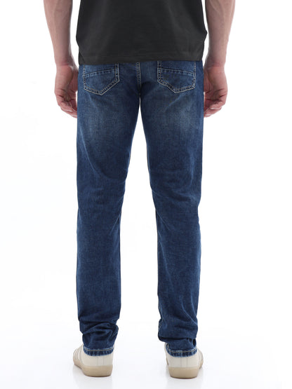 Celio Dobby Slim Fit Cotton Blend Blue Jeans