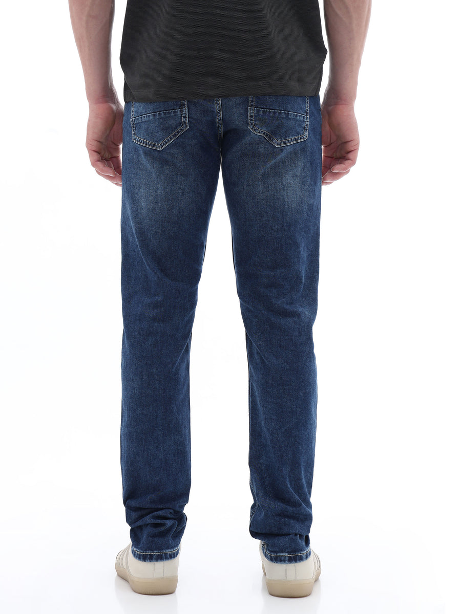 Celio Dobby Slim Fit Cotton Blend Blue Jeans