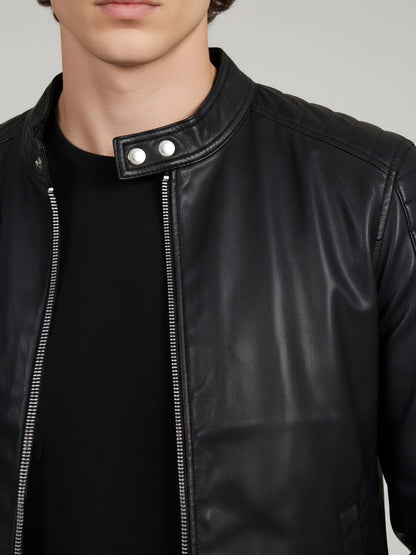 Celio Men Black Solid Regular Fit Polyester Jackets