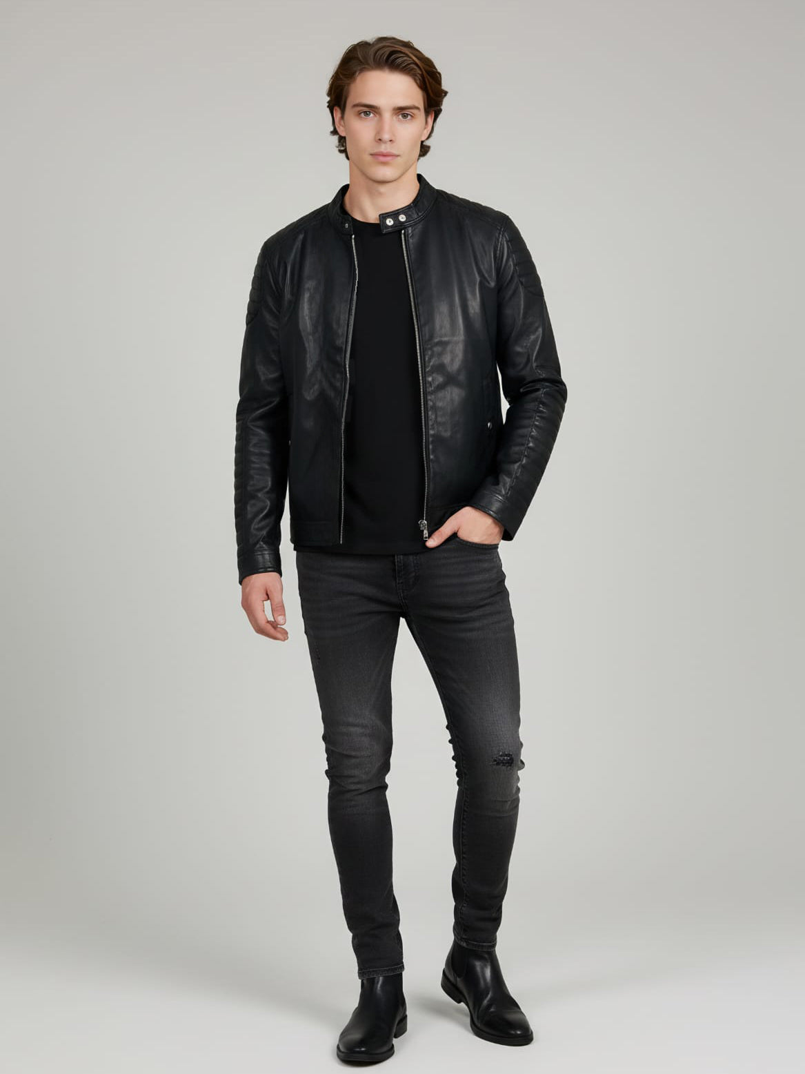 Celio Men Black Solid Regular Fit Polyester Jackets