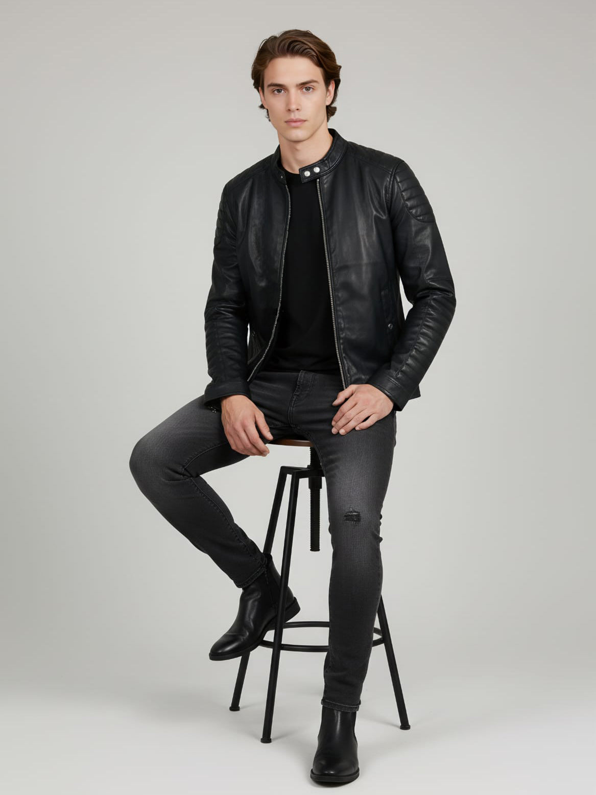 Celio Men Black Solid Regular Fit Polyester Jackets