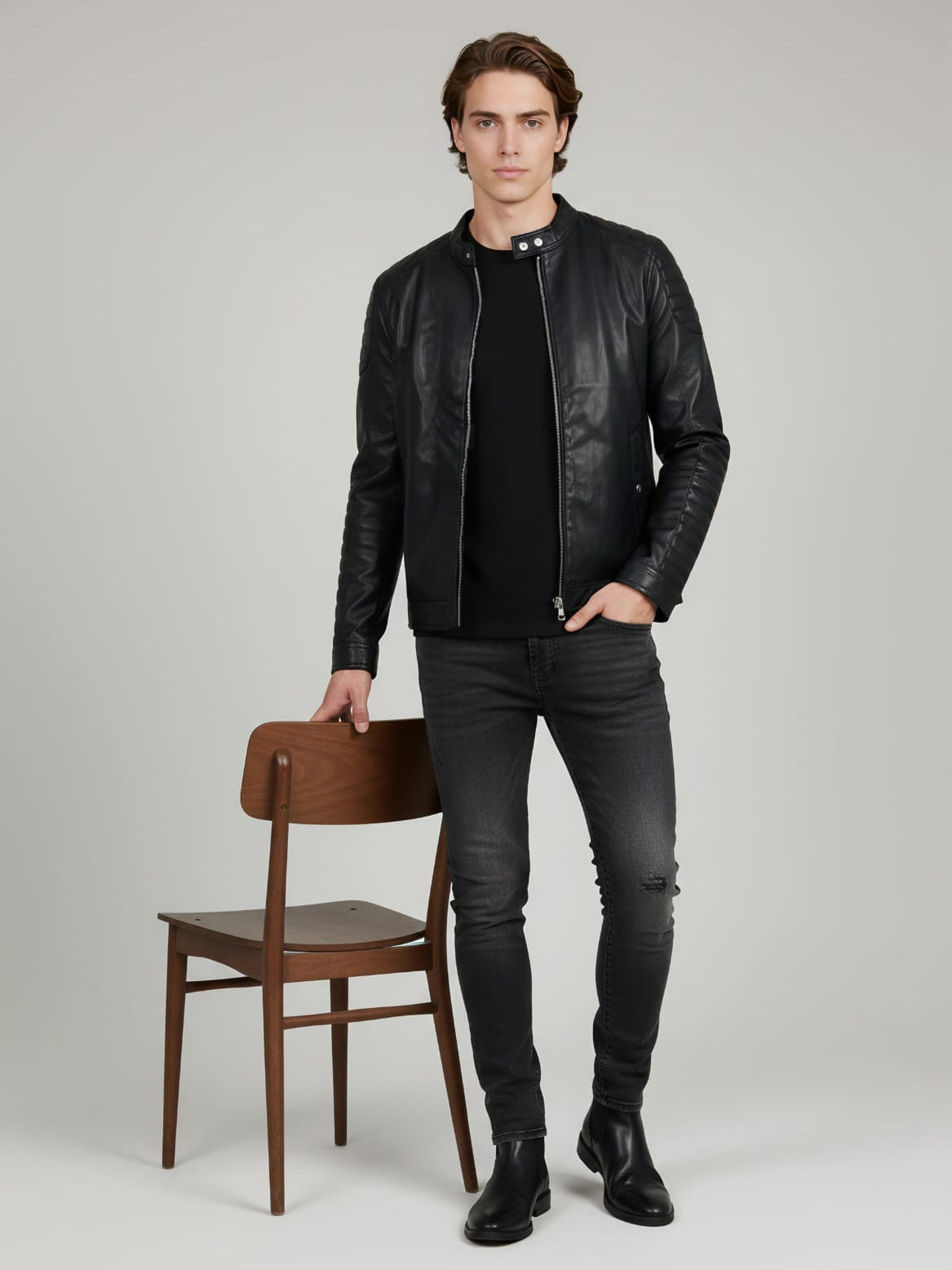 Celio Men Black Solid Regular Fit Polyester Jackets