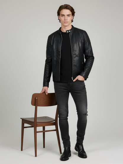 Celio Men Black Solid Regular Fit Polyester Jackets