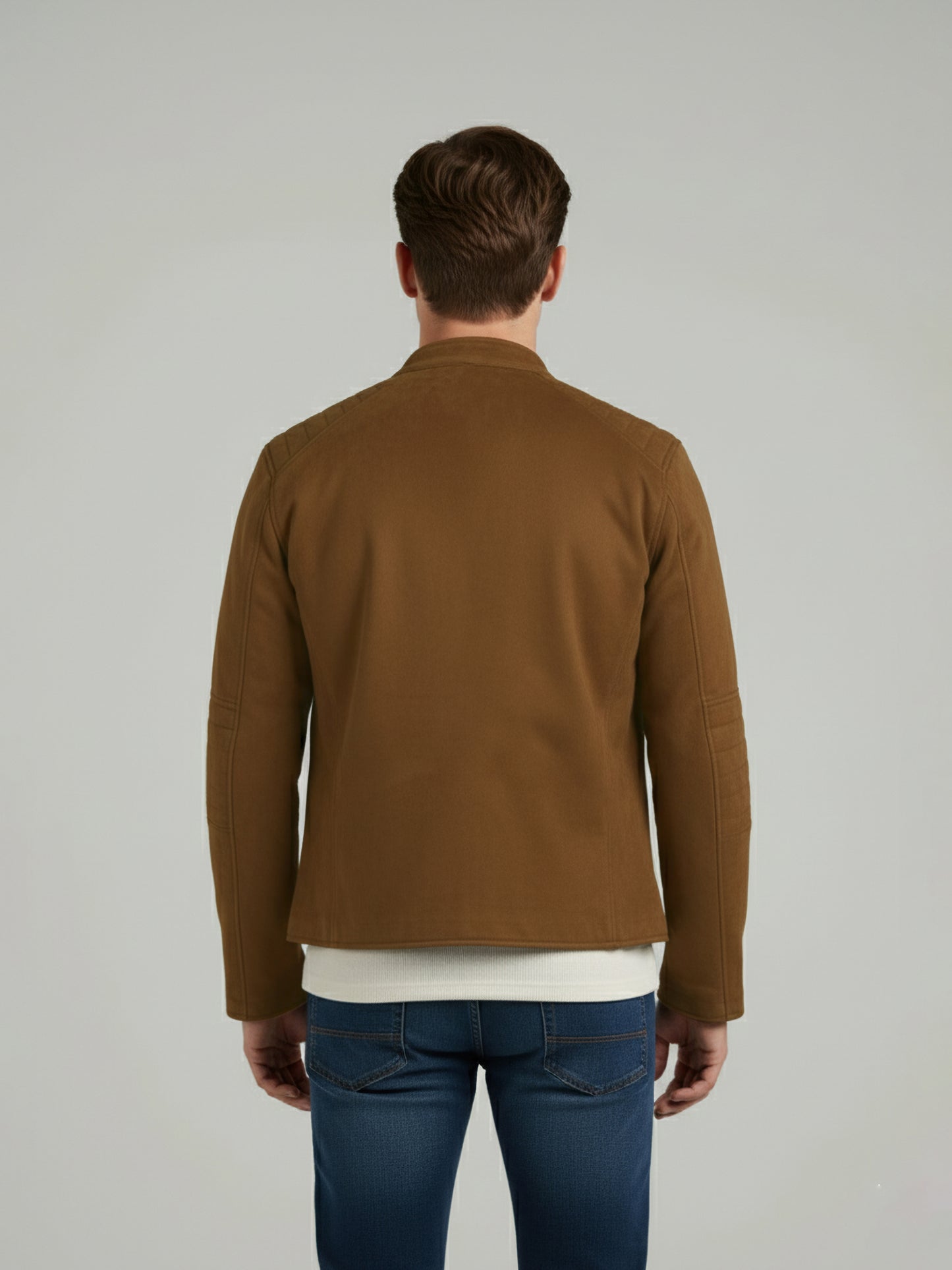 *Celio Men Brown Solid Regular Fit Polyester Jackets