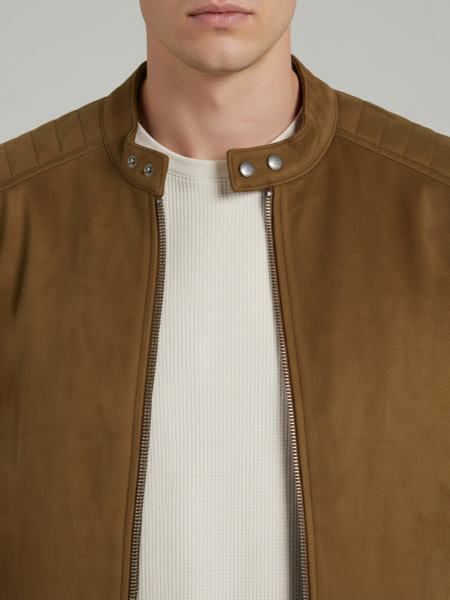 *Celio Men Brown Solid Regular Fit Polyester Jackets