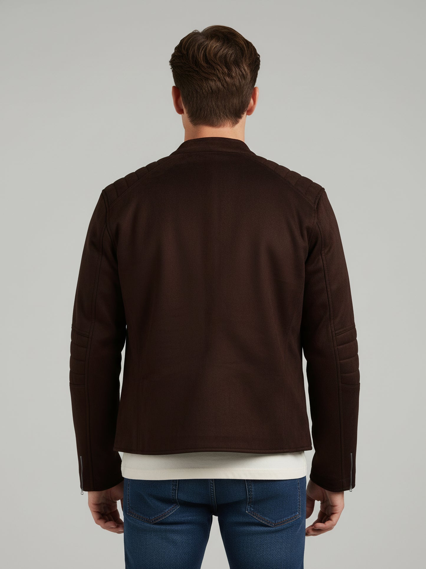 *Celio Men Brown Solid Regular Fit Polyester Jackets