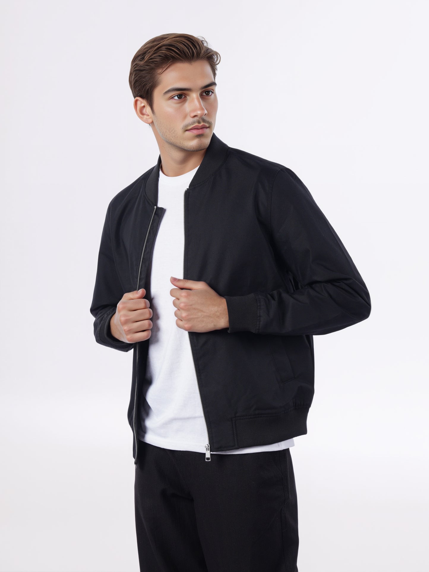 Celio* Men Black Solid Regular Fit Cotton Jackets