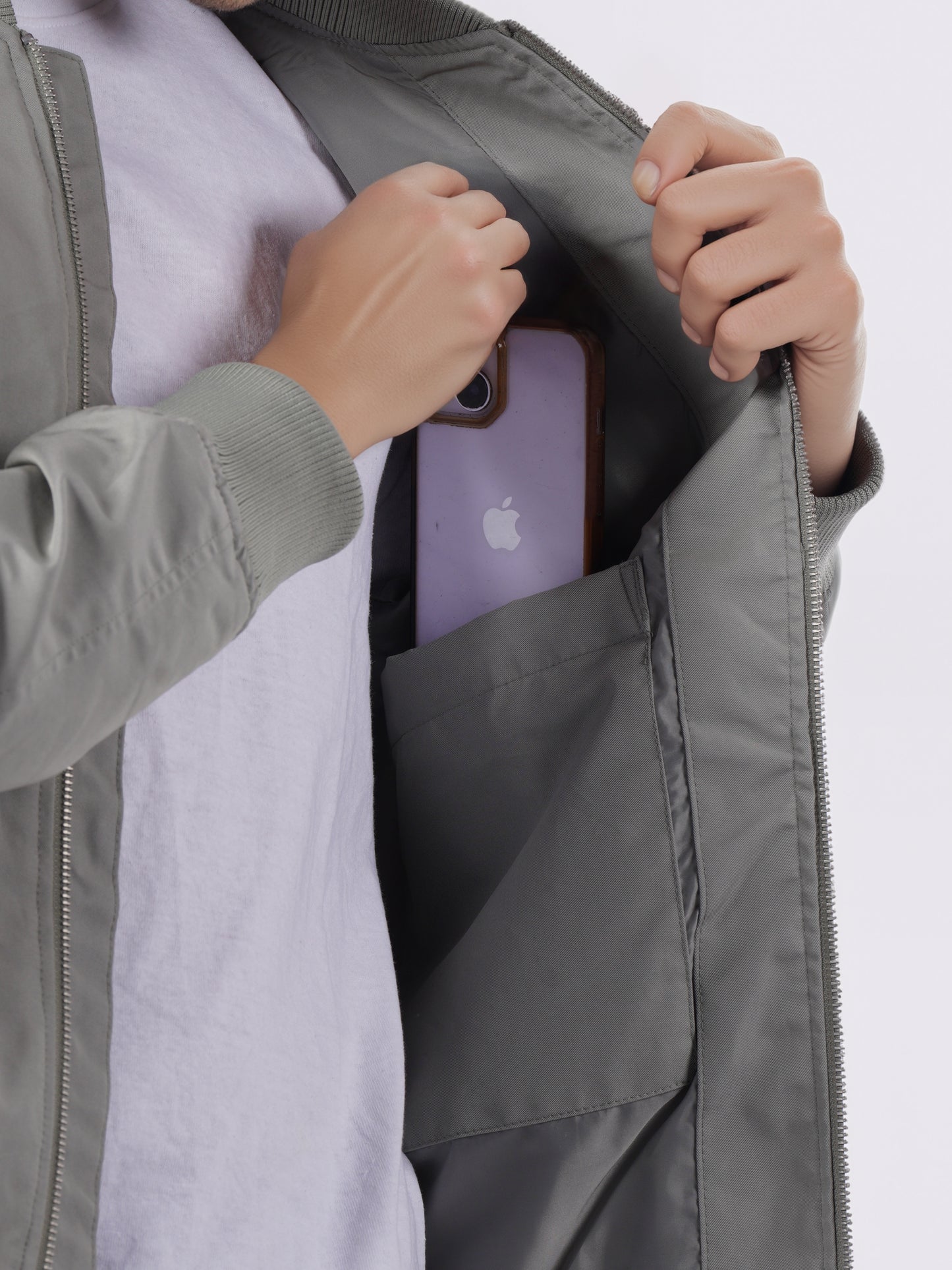 Celio* Men Grey Solid Regular Fit Cotton Jackets