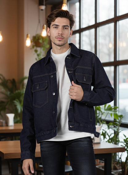 Celio* Men Black Solid Regular Fit Cotton Jackets