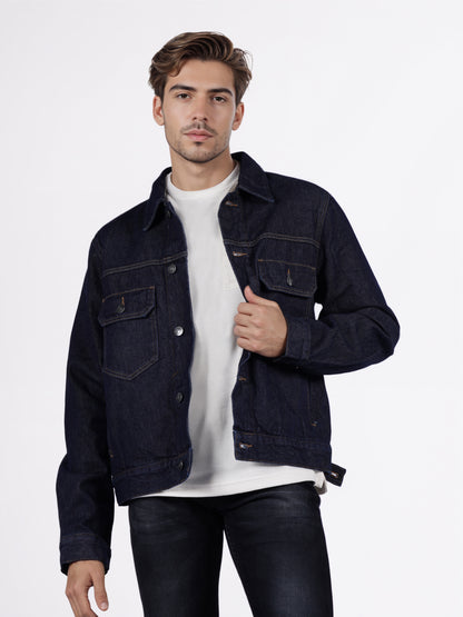 Celio* Men Black Solid Regular Fit Cotton Jackets