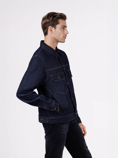 Celio* Men Black Solid Regular Fit Cotton Jackets