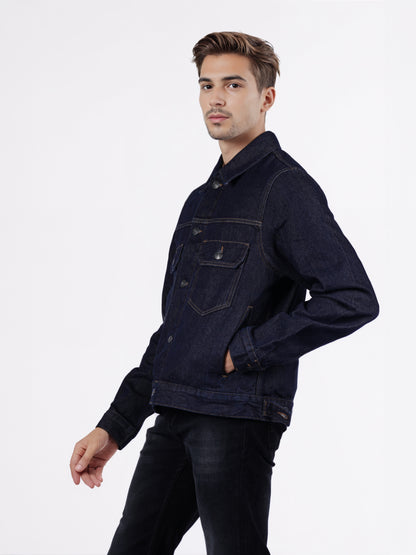 Celio* Men Black Solid Regular Fit Cotton Jackets