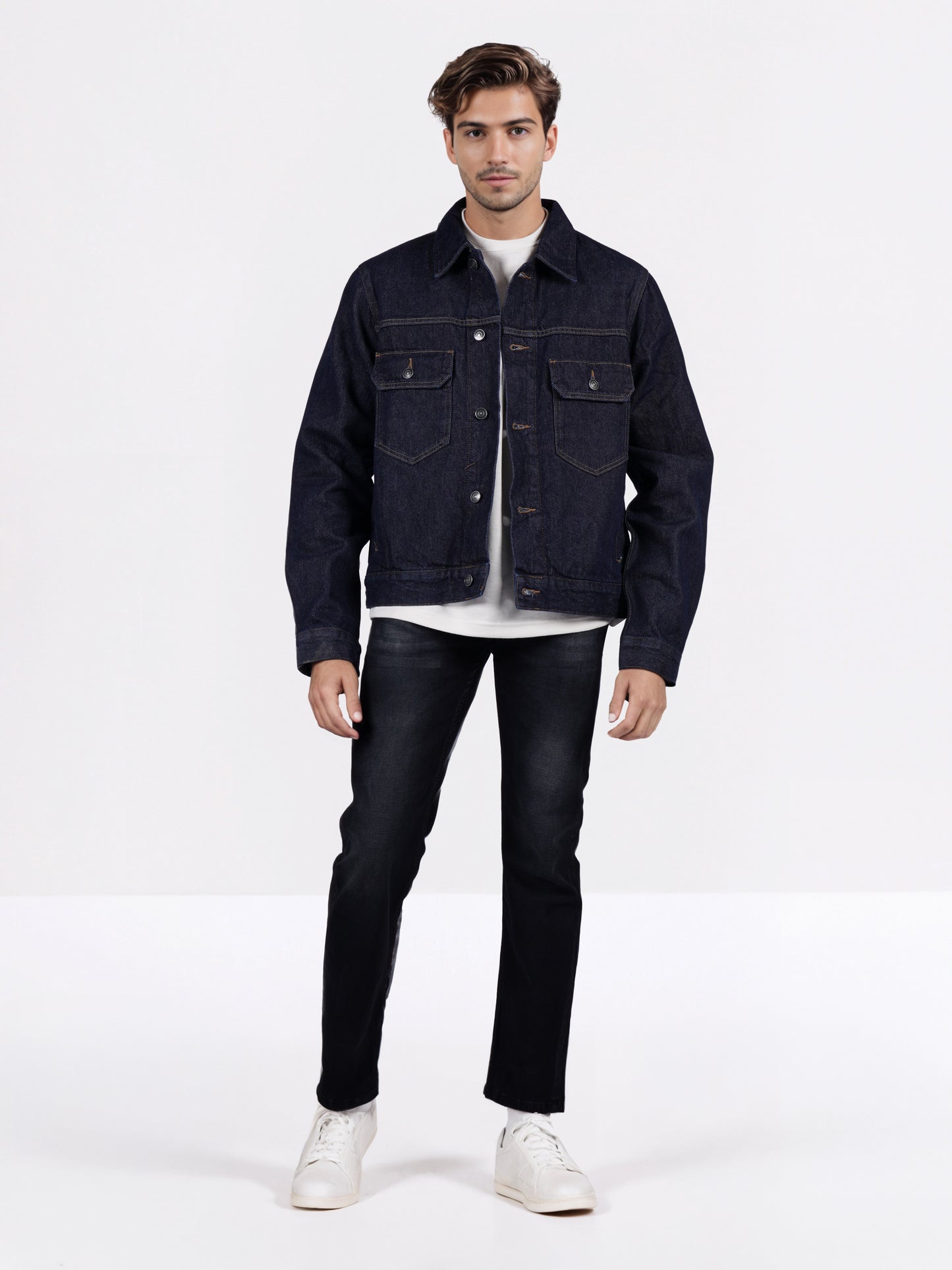 Celio* Men Black Solid Regular Fit Cotton Jackets