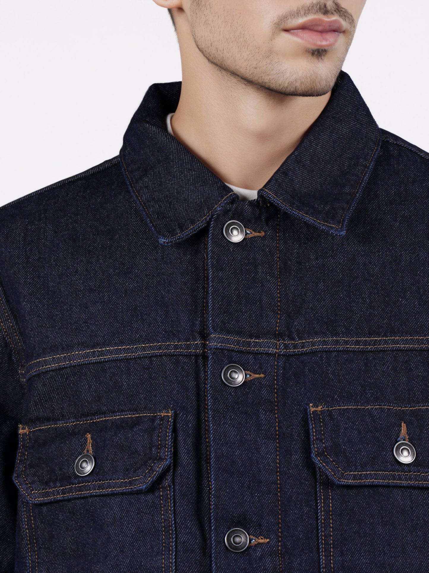 Celio* Men Black Solid Regular Fit Cotton Jackets