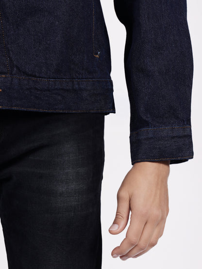 Celio* Men Black Solid Regular Fit Cotton Jackets